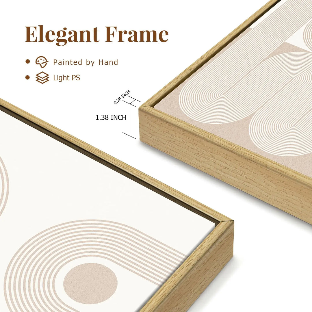 SAFERRYHOME Boho Neutral Abstract Beige Modern Wall Art Set of 3,16"x24"
