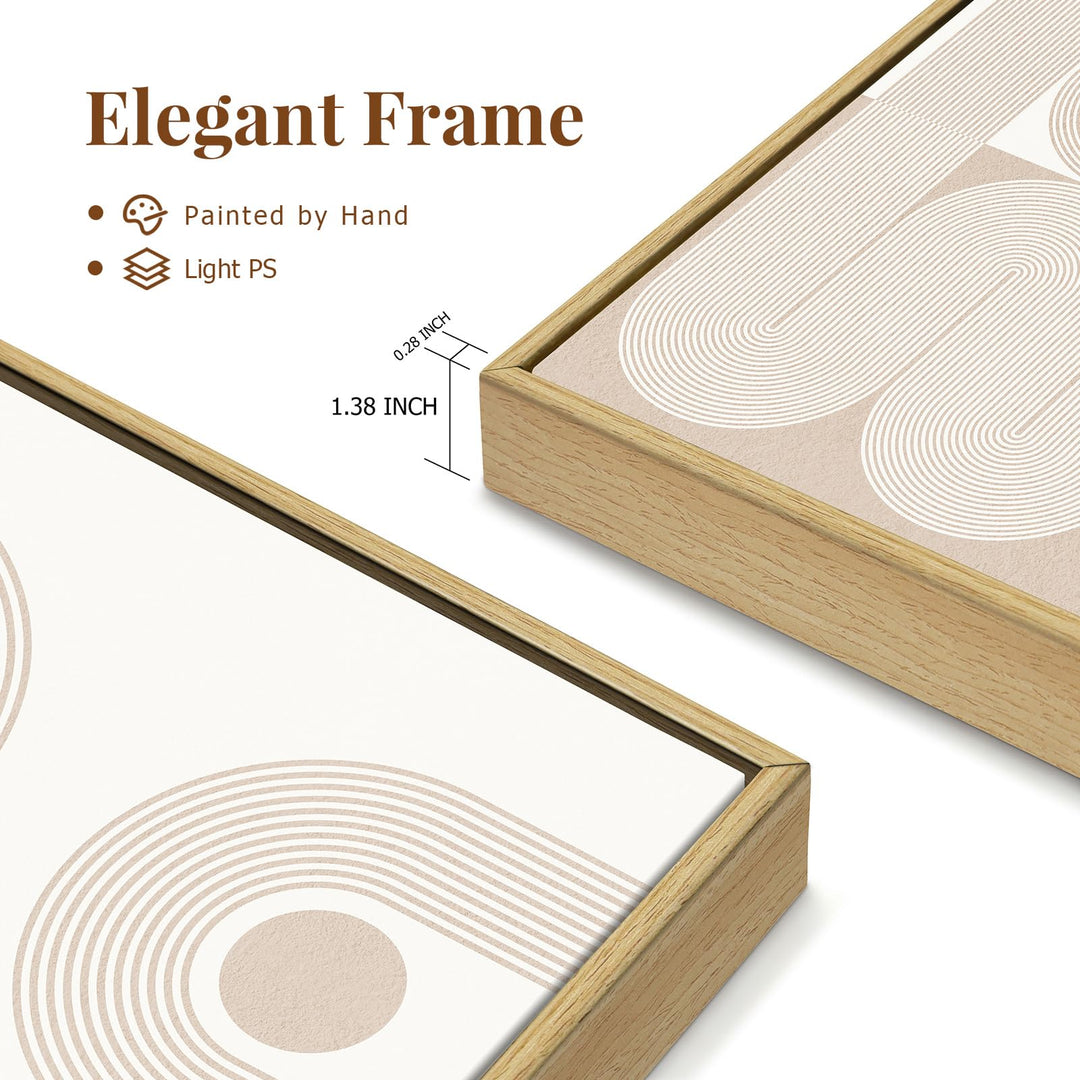 SAFERRYHOME Boho Neutral Abstract Beige Modern Wall Art Set of 3,16"x24" 