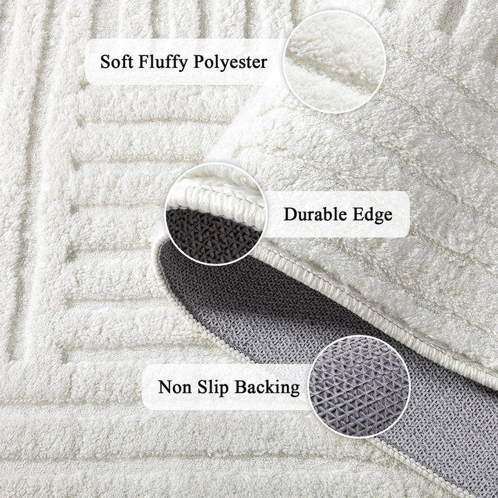 SHACOS Soft Cozy Fluffy Arch Pattern High Low Pile Rugs 5&