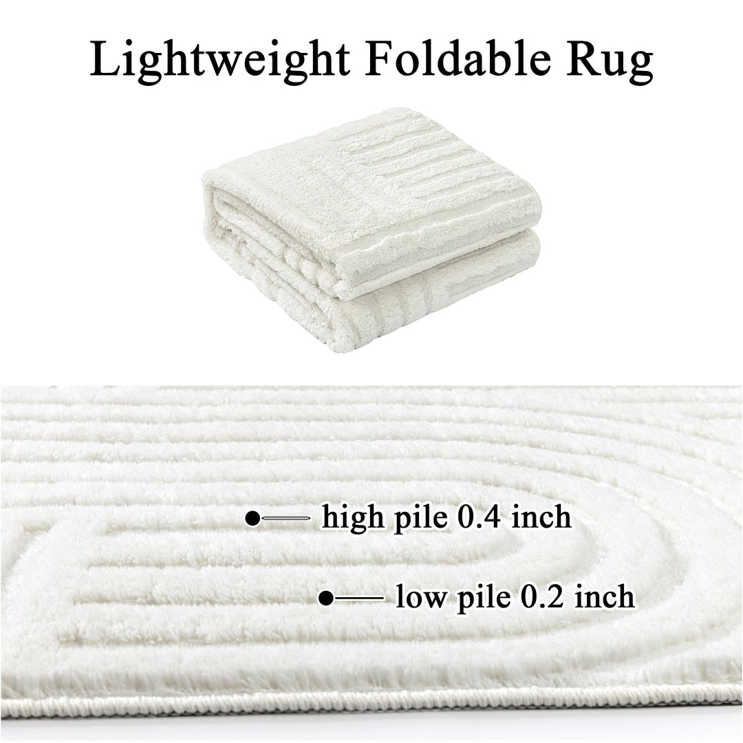 SHACOS Soft Cozy Fluffy Arch Pattern High Low Pile Rugs 5&
