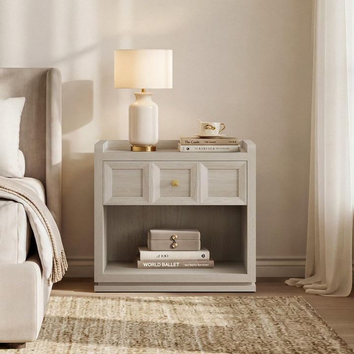 SICOTAS Night Stand Set 2, 26" Wide Nightstands with Drawer 