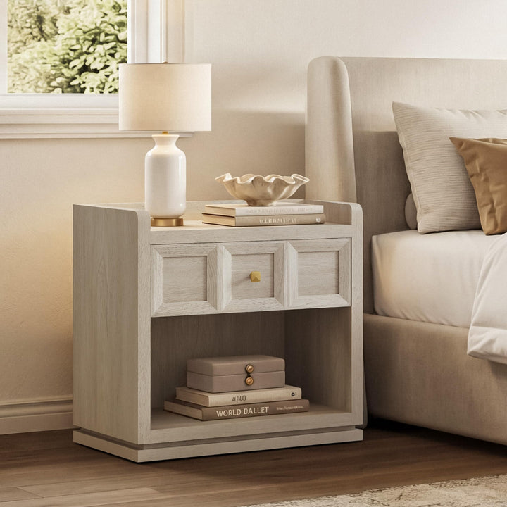 SICOTAS Night Stand Set 2, 26" Wide Nightstands with Drawer 