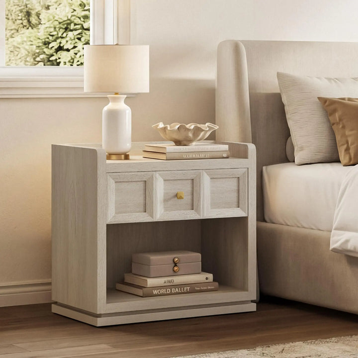 SICOTAS Night Stand Set 2, 26" Wide Nightstands with Drawer 