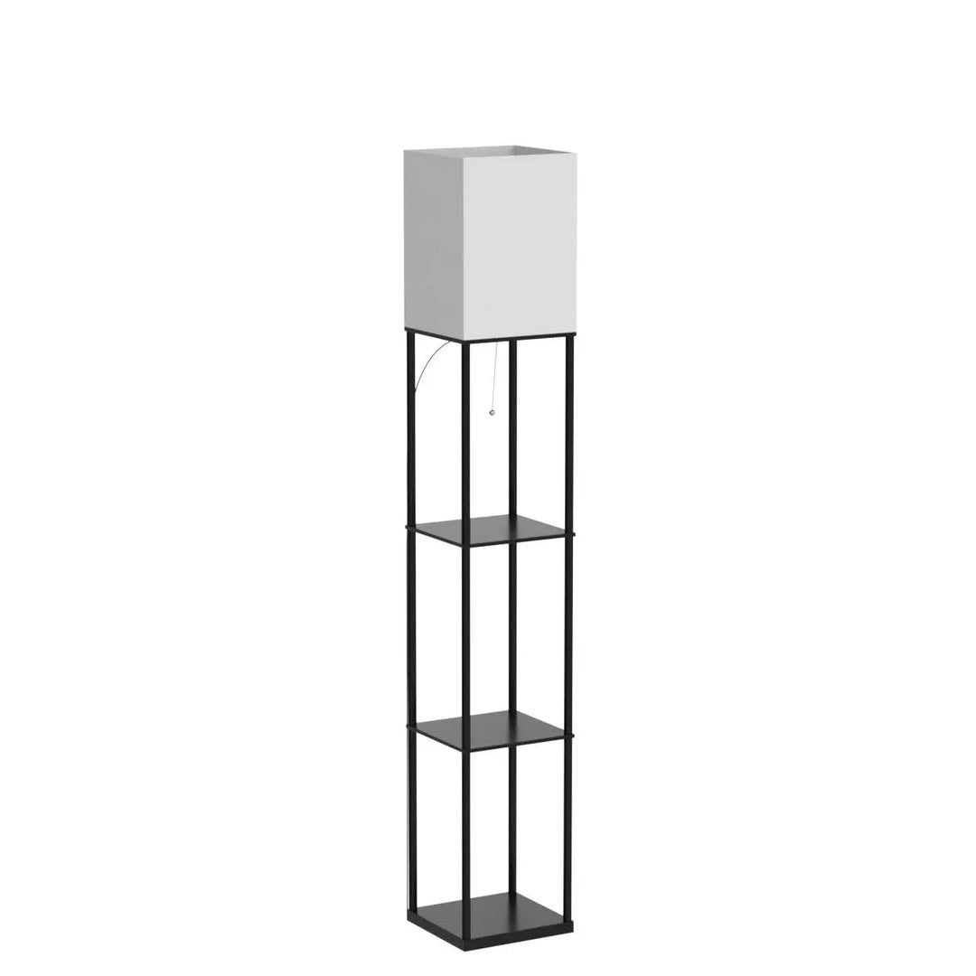 SUNMORY Floor Lamp with Shelves, Standing Lamps for Living Room, Black