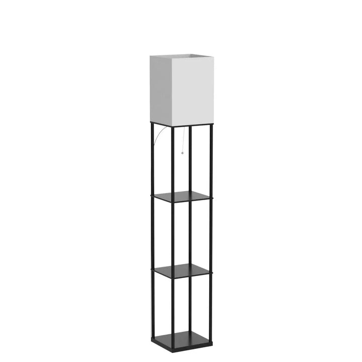 SUNMORY Floor Lamp with Shelves, Standing Lamps for Living Room, Black