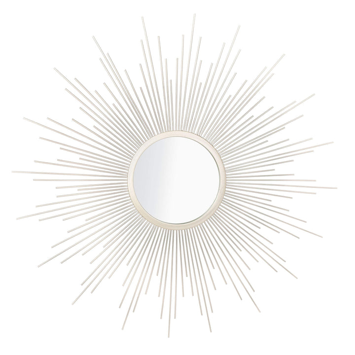 Safavieh Home Collection Alves 30-inch Champagne Sunburst Round Mirror 