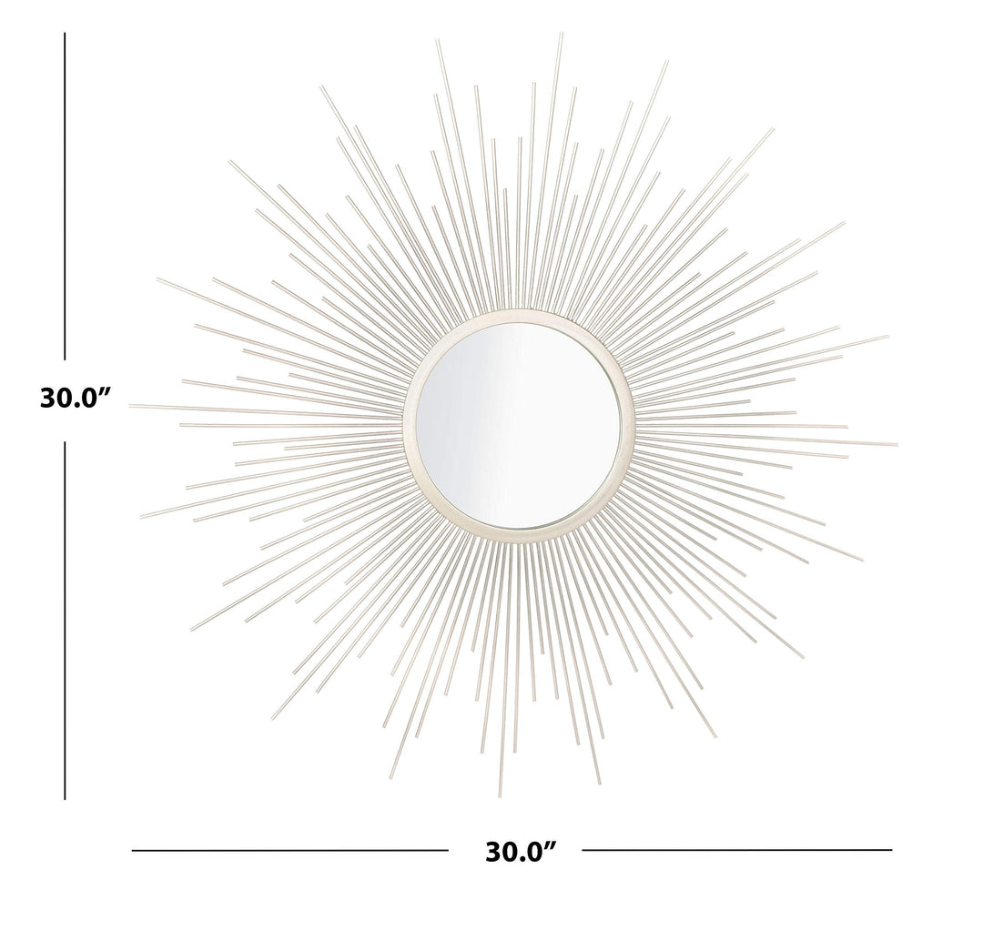 Safavieh Home Collection Alves 30-inch Champagne Sunburst Round Mirror 