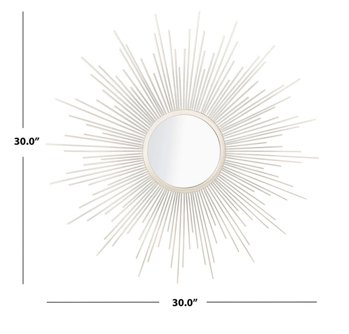 Safavieh Home Collection Alves 30-inch Champagne Sunburst Round Mirror 