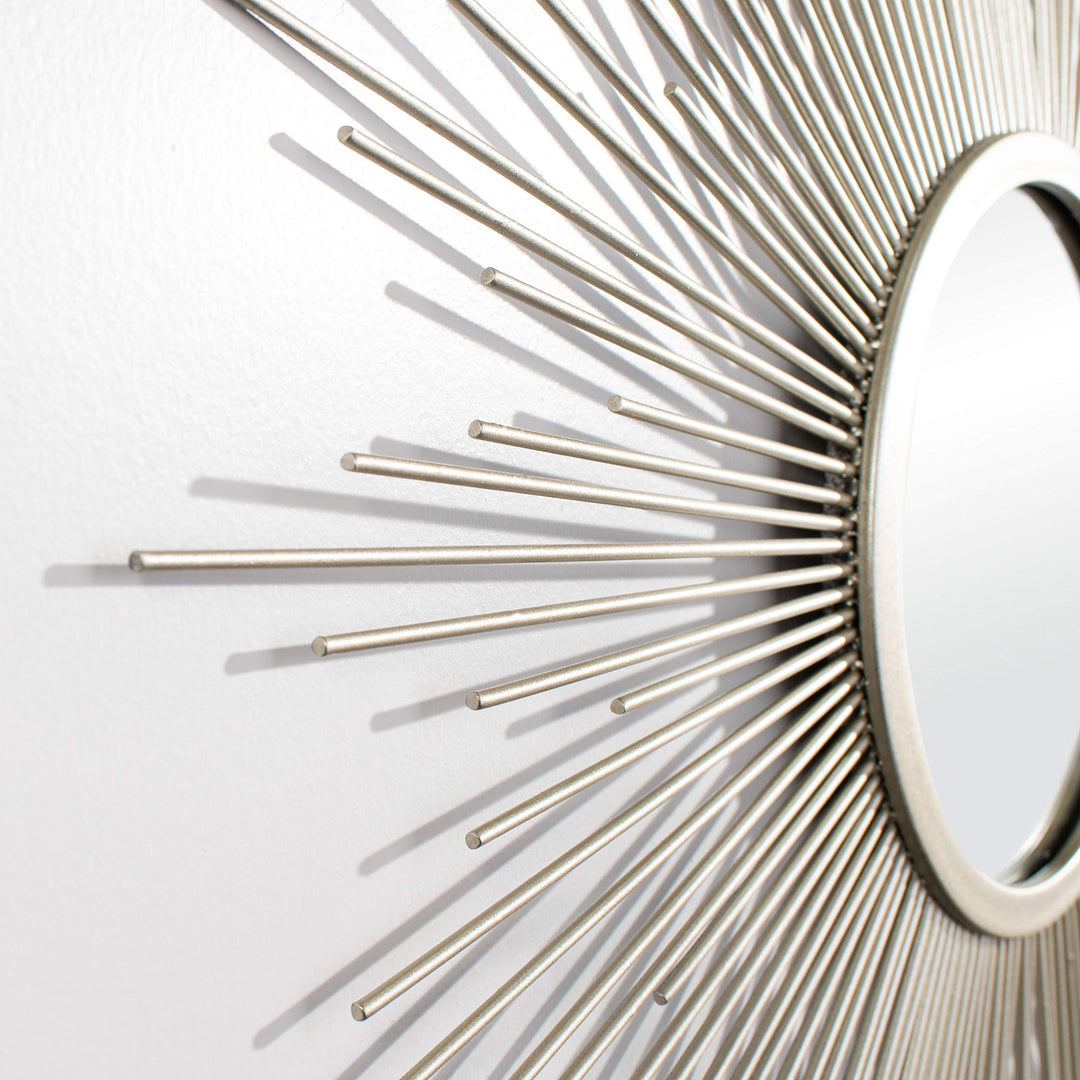 Safavieh Home Collection Alves 30-inch Champagne Sunburst Round Mirror 