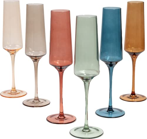 Saludi Colored Champagne Flutes