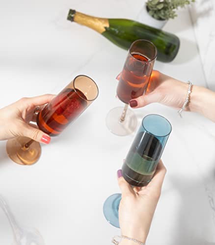 Saludi Colored Champagne Flutes