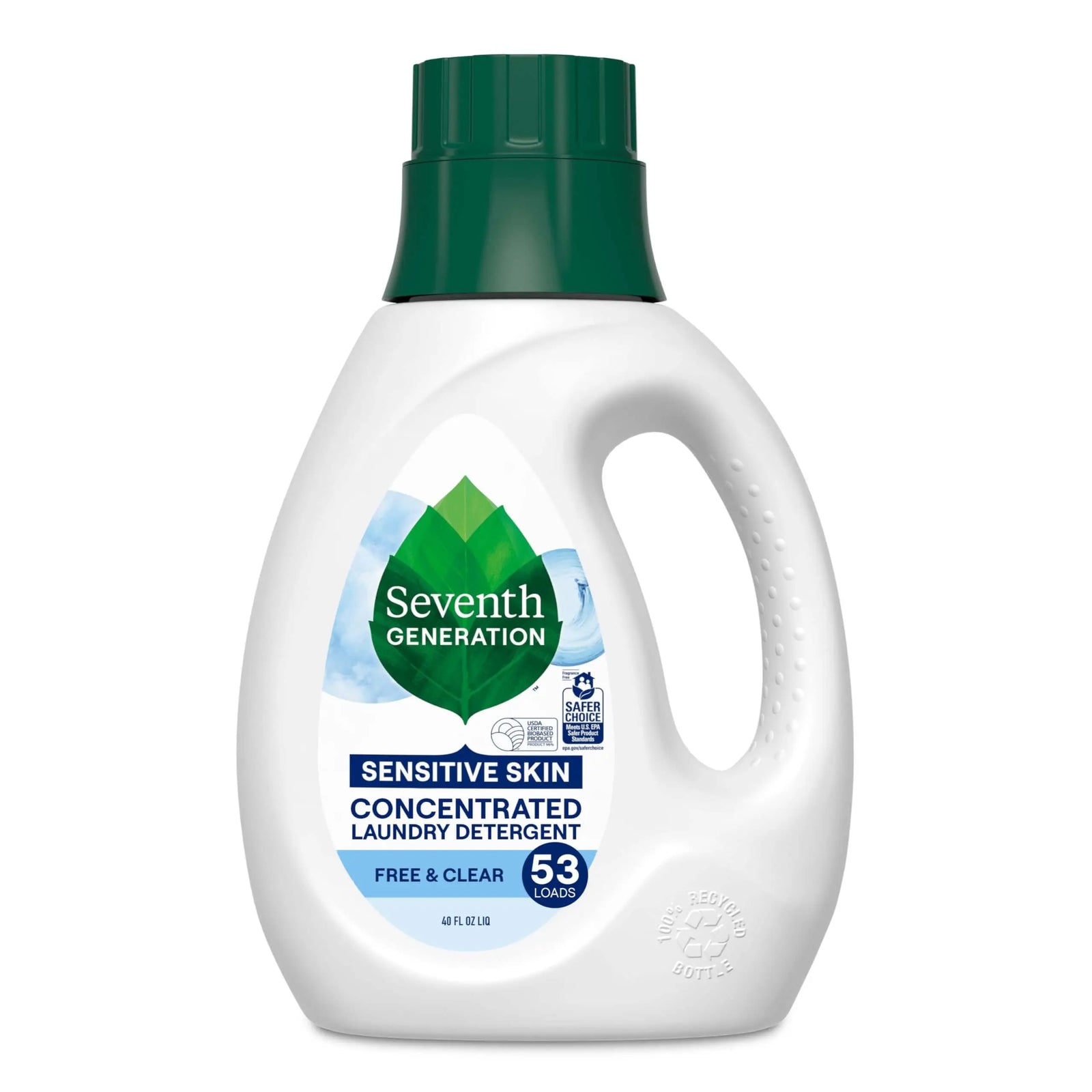 Seventh Generation Concentrated Laundry Detergent Liquid Free & Clear Fragrance Free 40 oz 