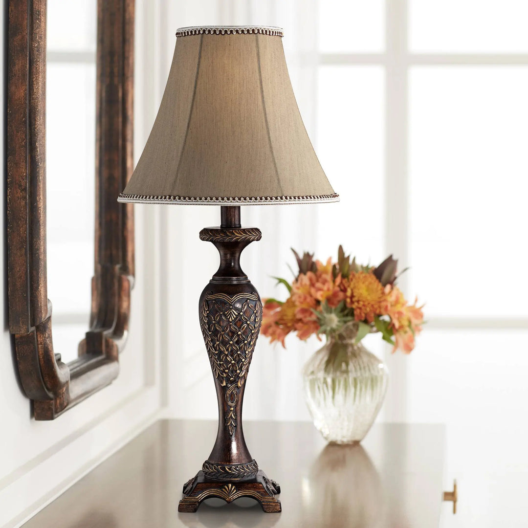 Shaylee 23 1/2" High Table Lamp Bronze Brown Candlestick Cottage