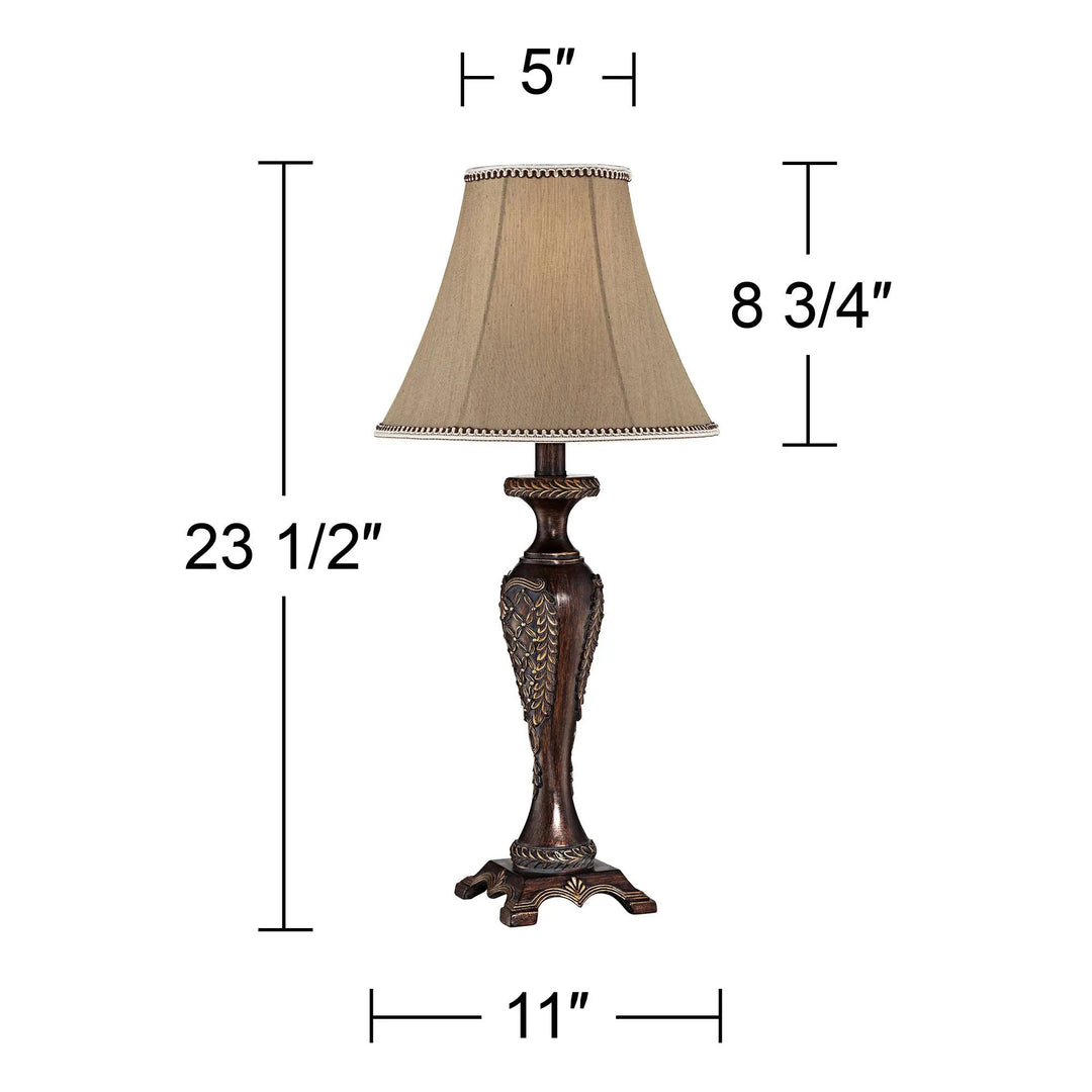 Shaylee 23 1/2" High Table Lamp Bronze Brown Candlestick Cottage