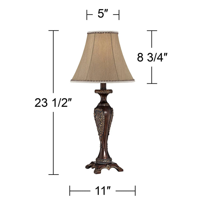 Shaylee 23 1/2" High Table Lamp Bronze Brown Candlestick Cottage