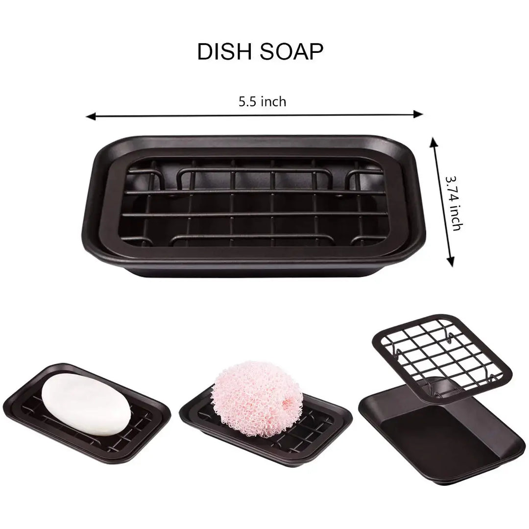 SheeChung Bathroom Accessories Set - 6Pcs Bathroom Decor, Bathroom Set, Toothbrush Holder, Lotion Soap Dispenser, 2 Mason Jars(Qtip Holders), Soap Dish, Storage Organizer Basket-Bronze 