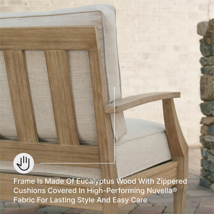 Signature Design by Ashley Clare View 1-Piece Outdoor Lounge Chair, Beige 