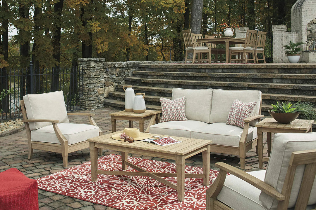 Signature Design by Ashley Clare View 1-Piece Outdoor Lounge Chair, Beige