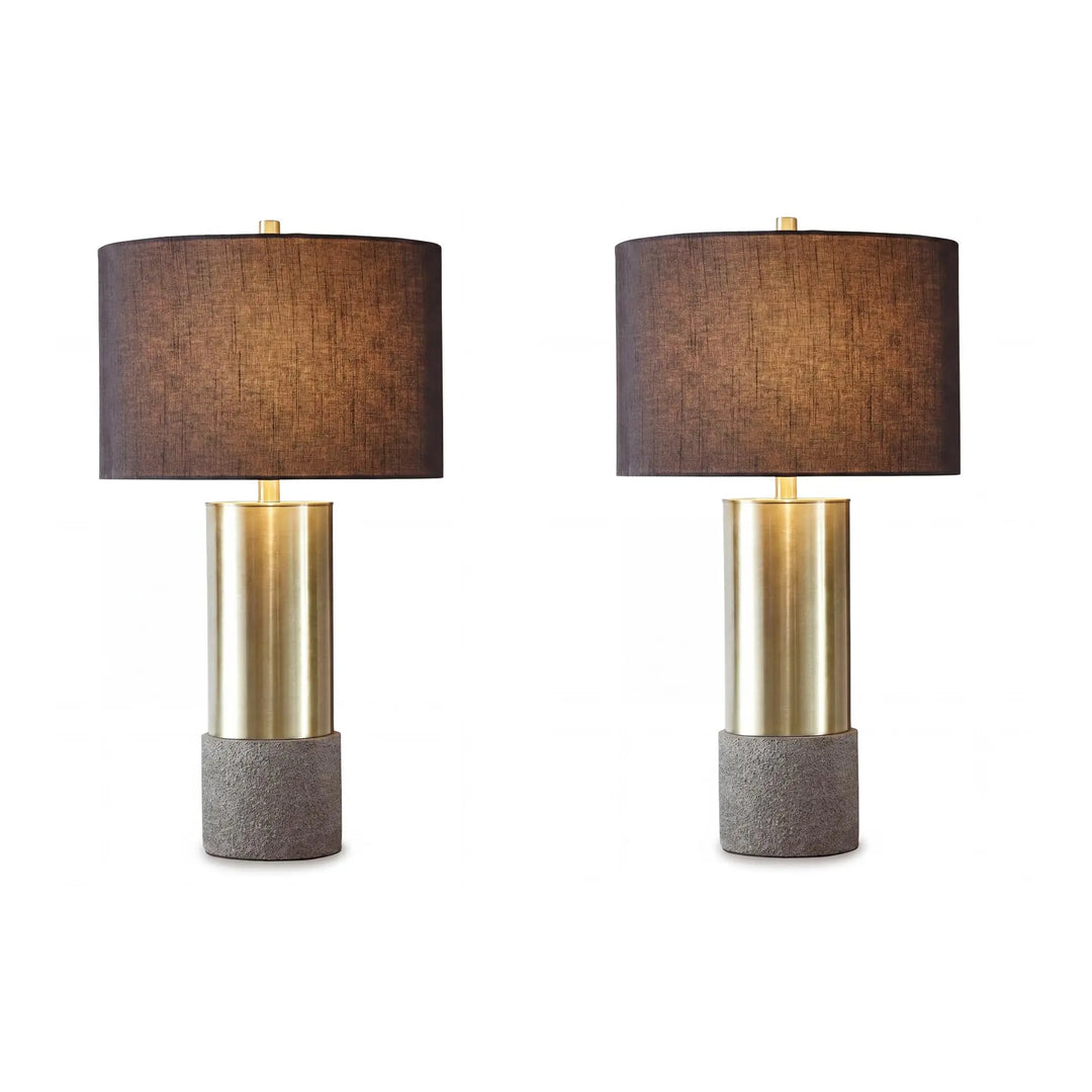 Signature Design by Ashley Jacek Contemporary Table Lamp, Set of 2, Gold