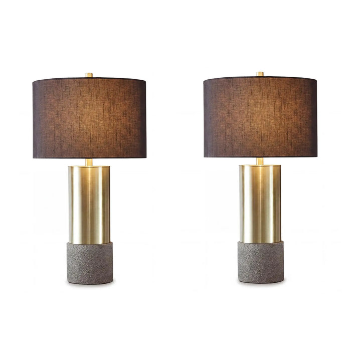 Signature Design by Ashley Jacek Contemporary Table Lamp, Set of 2, Gold