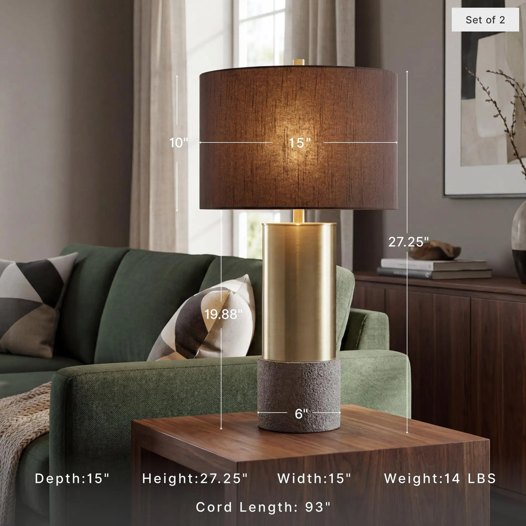 Signature Design by Ashley Jacek Contemporary Table Lamp, Set of 2, Gold