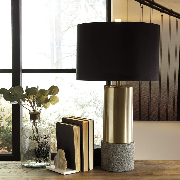 Signature Design by Ashley Jacek Contemporary Table Lamp, Set of 2, Gold