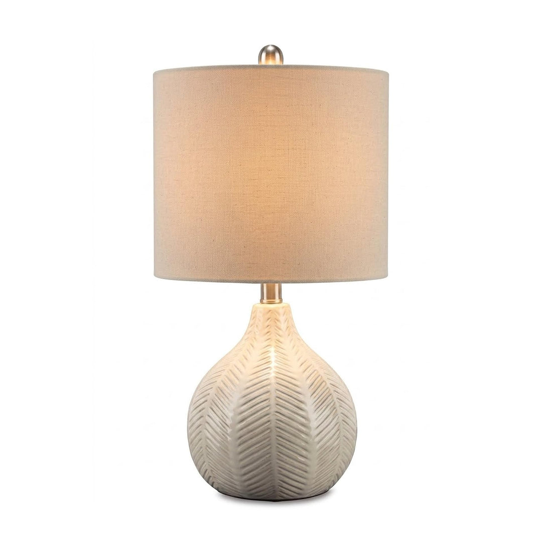 Signature Design by Ashley Rainermen Ceramic Table Lamp, 21", Off White 