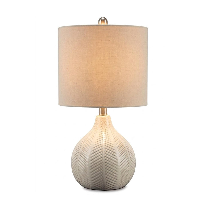 Signature Design by Ashley Rainermen Ceramic Table Lamp, 21", Off White 