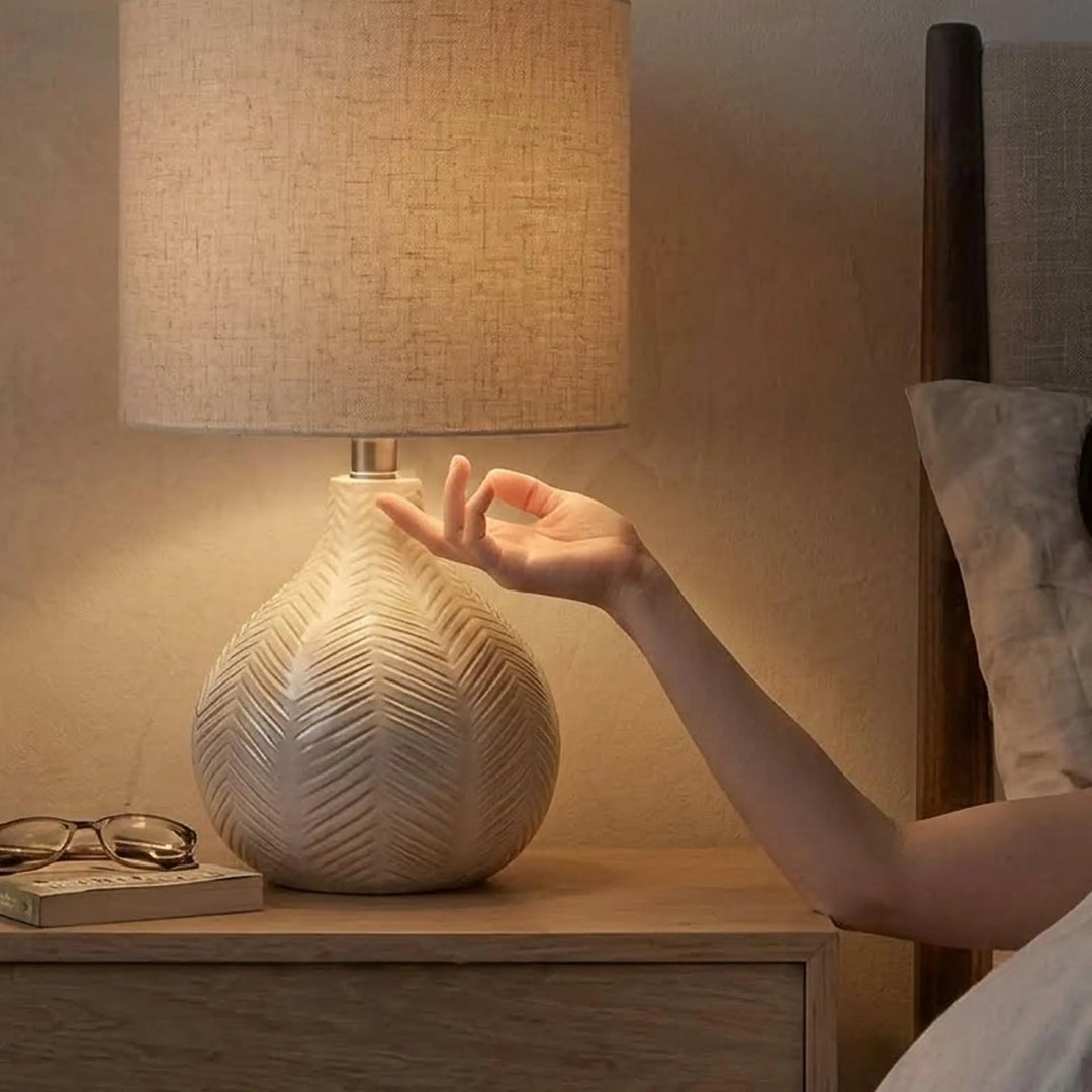 Signature Design by Ashley Rainermen Ceramic Table Lamp, 21", Off White