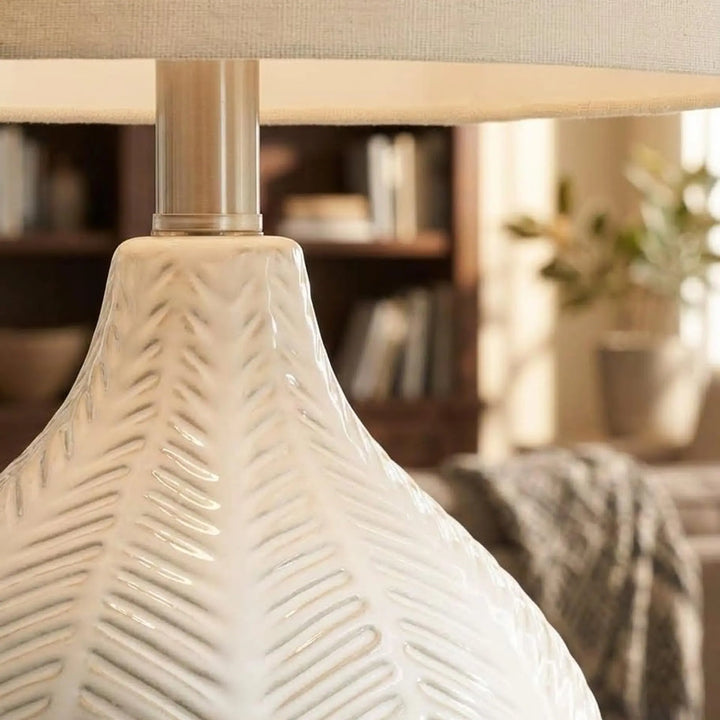 Signature Design by Ashley Rainermen Ceramic Table Lamp, 21", Off White
