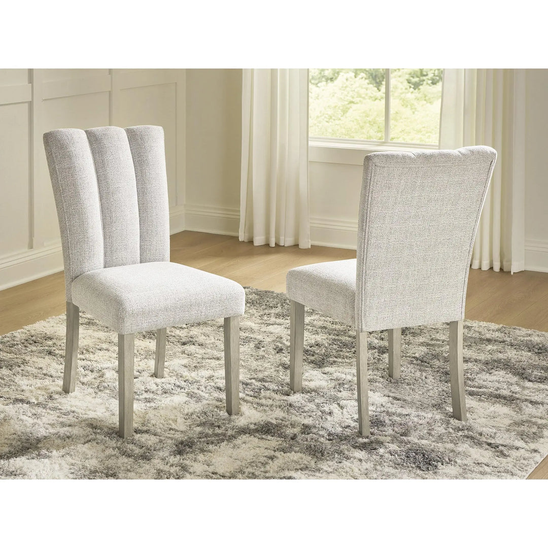 Signature Design by Ashley Upholstered Dining Chairs Set of 2, Bisque 