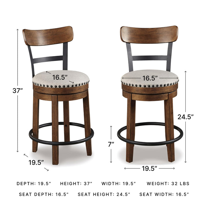 Signature Design by Ashley Valebeck Counter Height Bar Stool, Brown 
