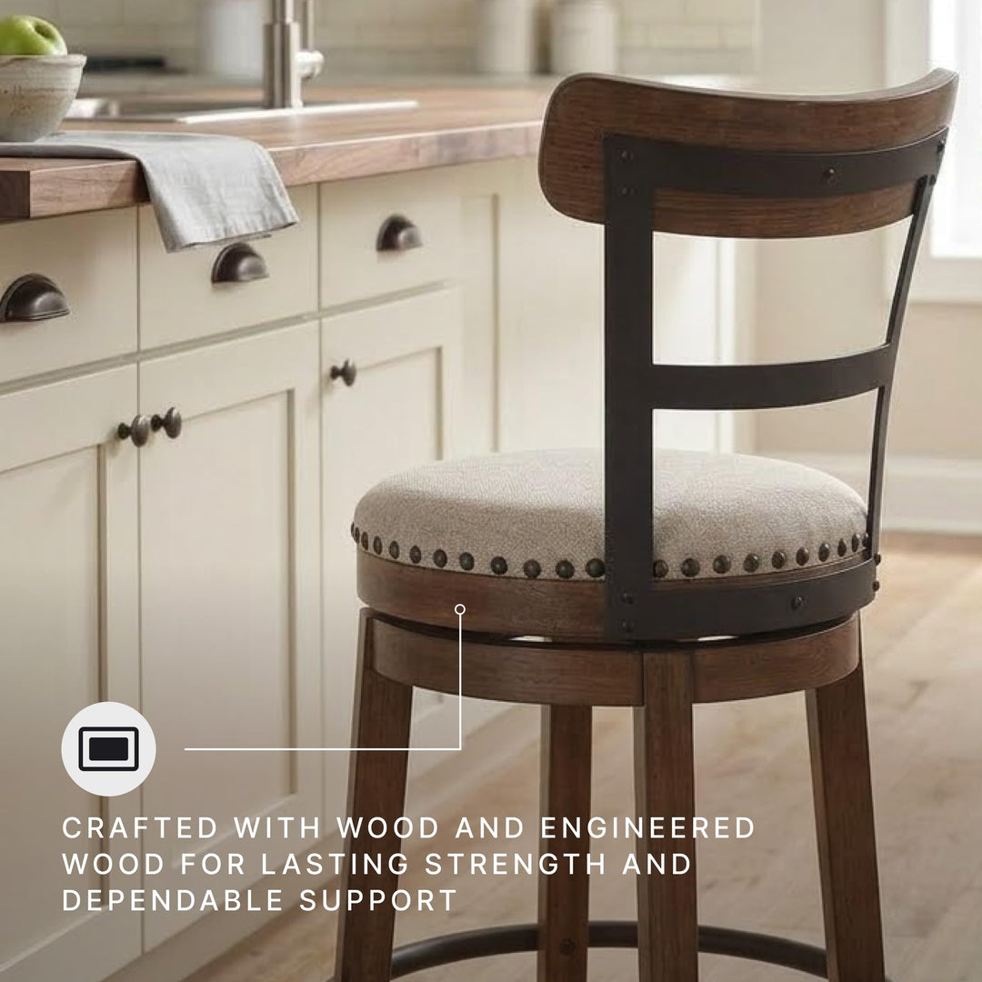 Signature Design by Ashley Valebeck Counter Height Bar Stool, Brown 