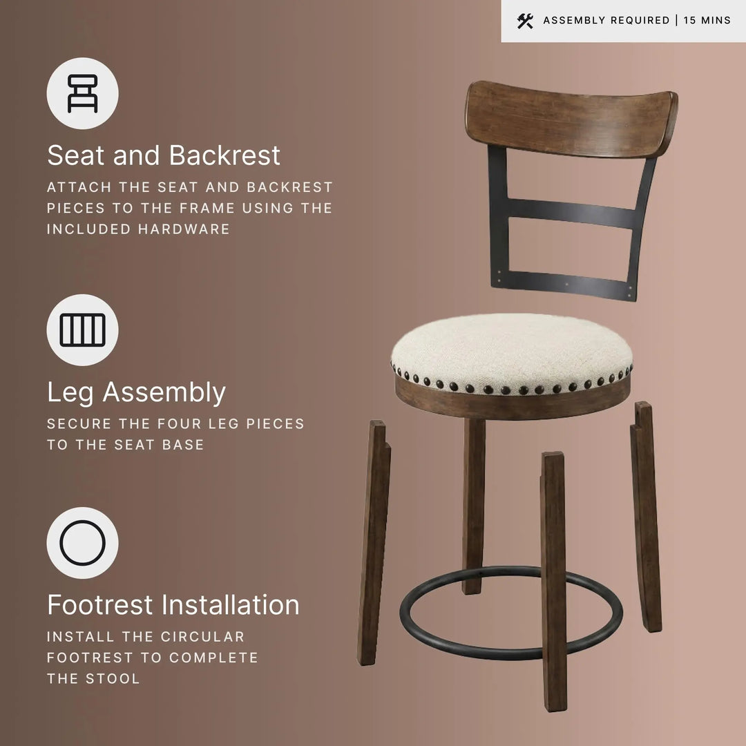 Signature Design by Ashley Valebeck Counter Height Bar Stool, Brown 