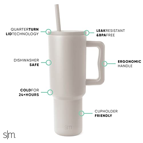 Simple Modern Tumbler with Handle and Straw Lid