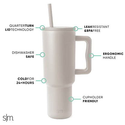 Simple Modern Tumbler with Handle and Straw Lid