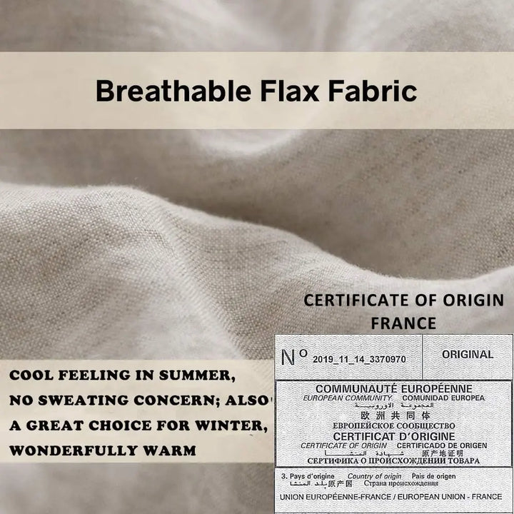 Simple&amp;Opulence 100% French Flax Linen Duvet Cover Set with Embroidery Washed - 3 Pieces (1 Duvet Cover with 2 Pillow Shams) with Button Closure Soft Breathable Farmhouse - Linen, King Size