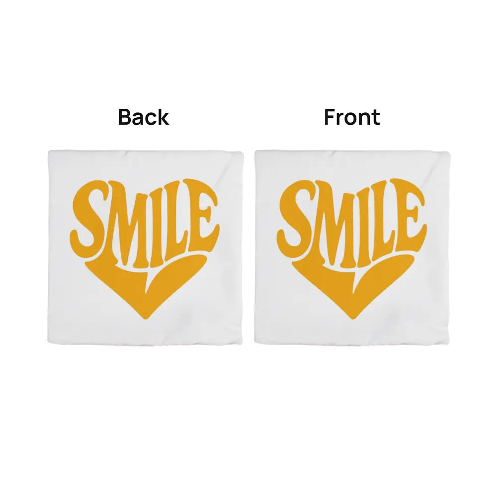Smile Heart Throw Pillow Cover For Every Space - Yellow 