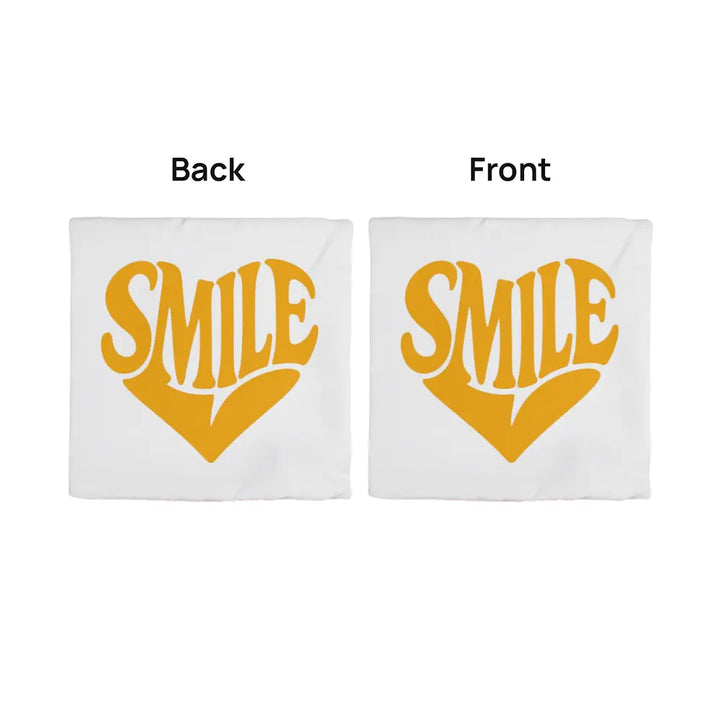 Smile Heart Throw Pillow Cover For Every Space - Yellow 