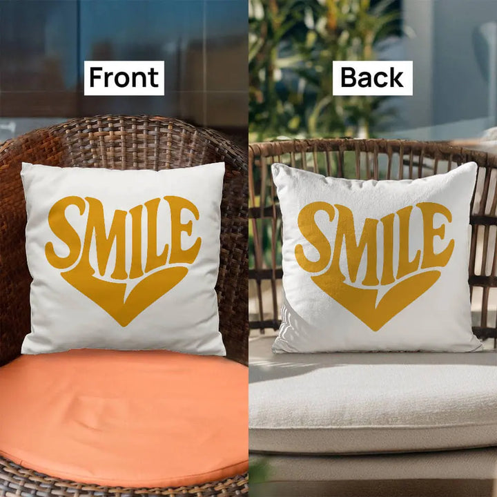 Smile Heart Throw Pillow Cover For Every Space - Yellow 