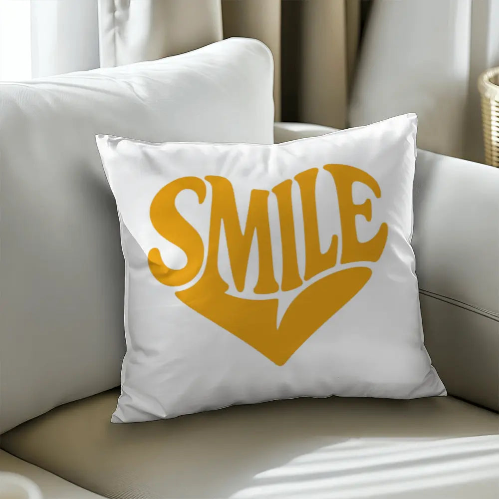Smile Heart Throw Pillow Cover For Every Space - Yellow 