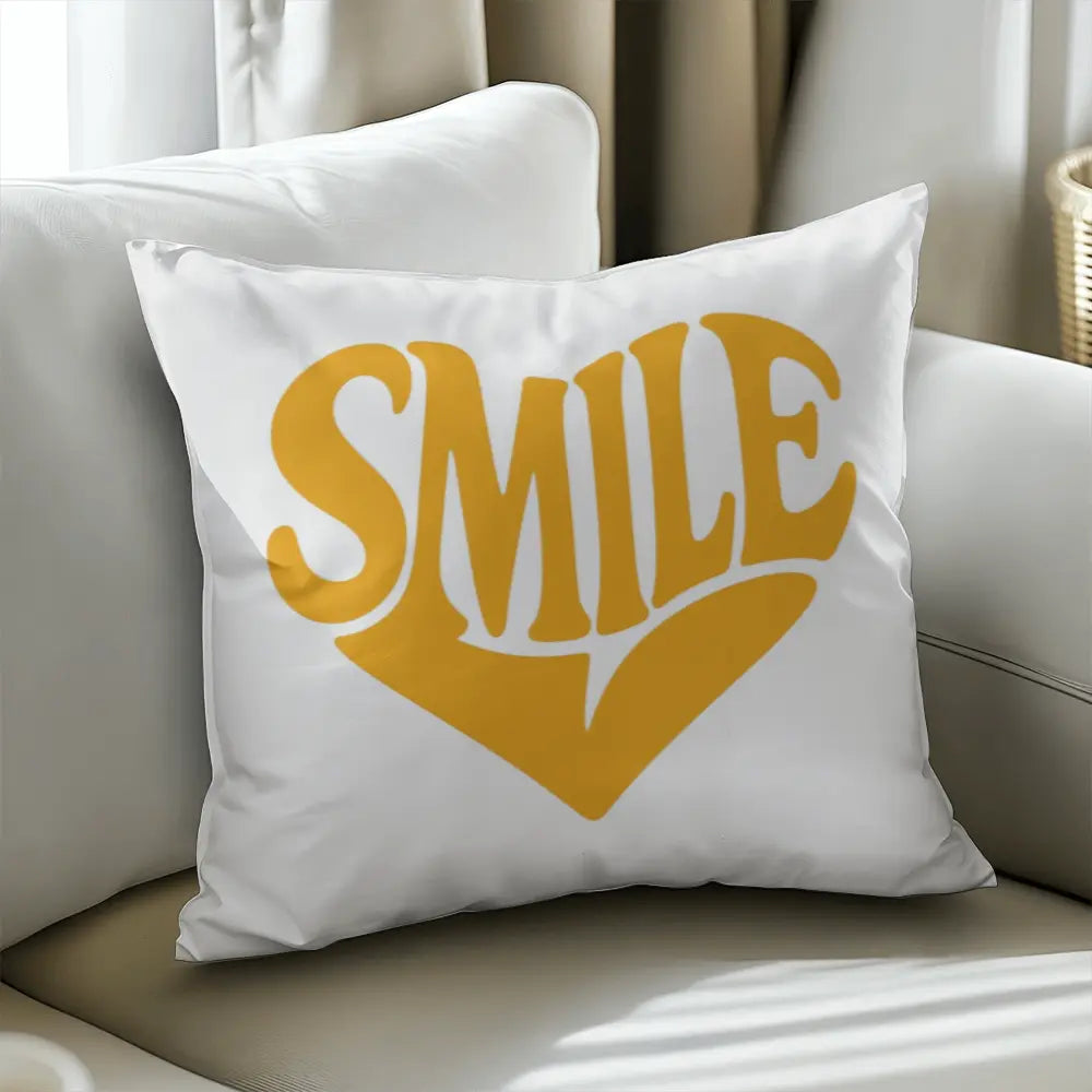 Smile Heart Throw Pillow Cover For Every Space - Yellow 