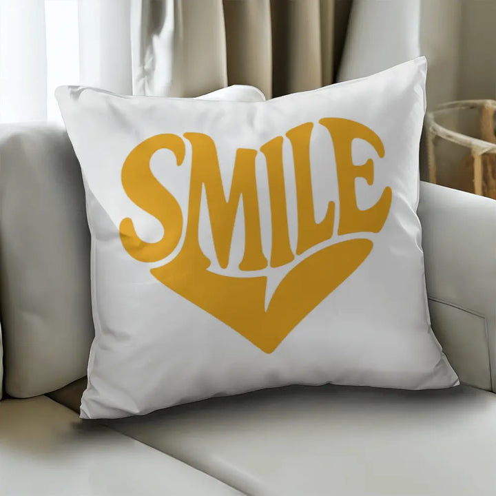 Smile Heart Throw Pillow Cover For Every Space - Yellow 