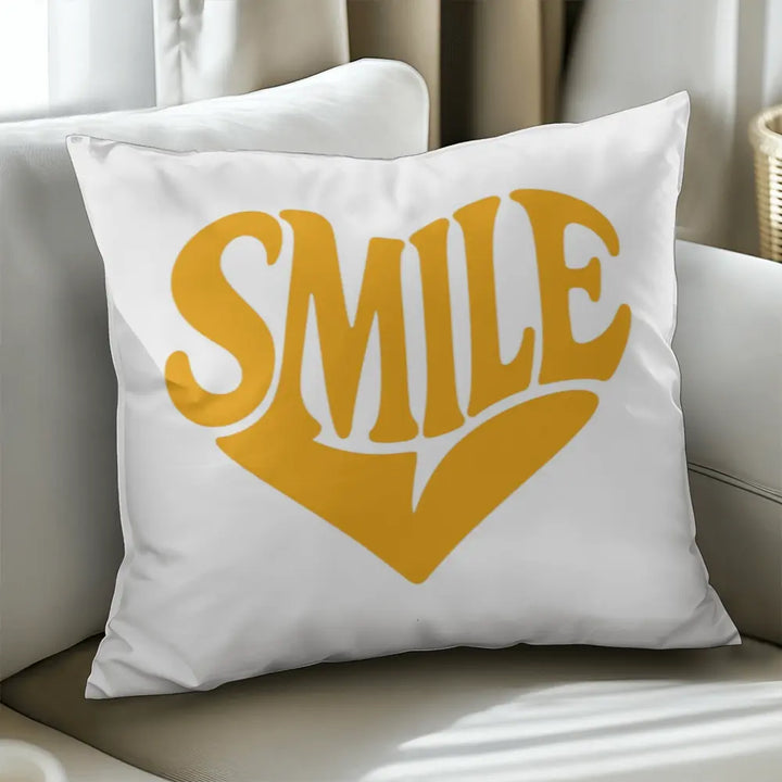 Smile Heart Throw Pillow Cover For Every Space - Yellow 