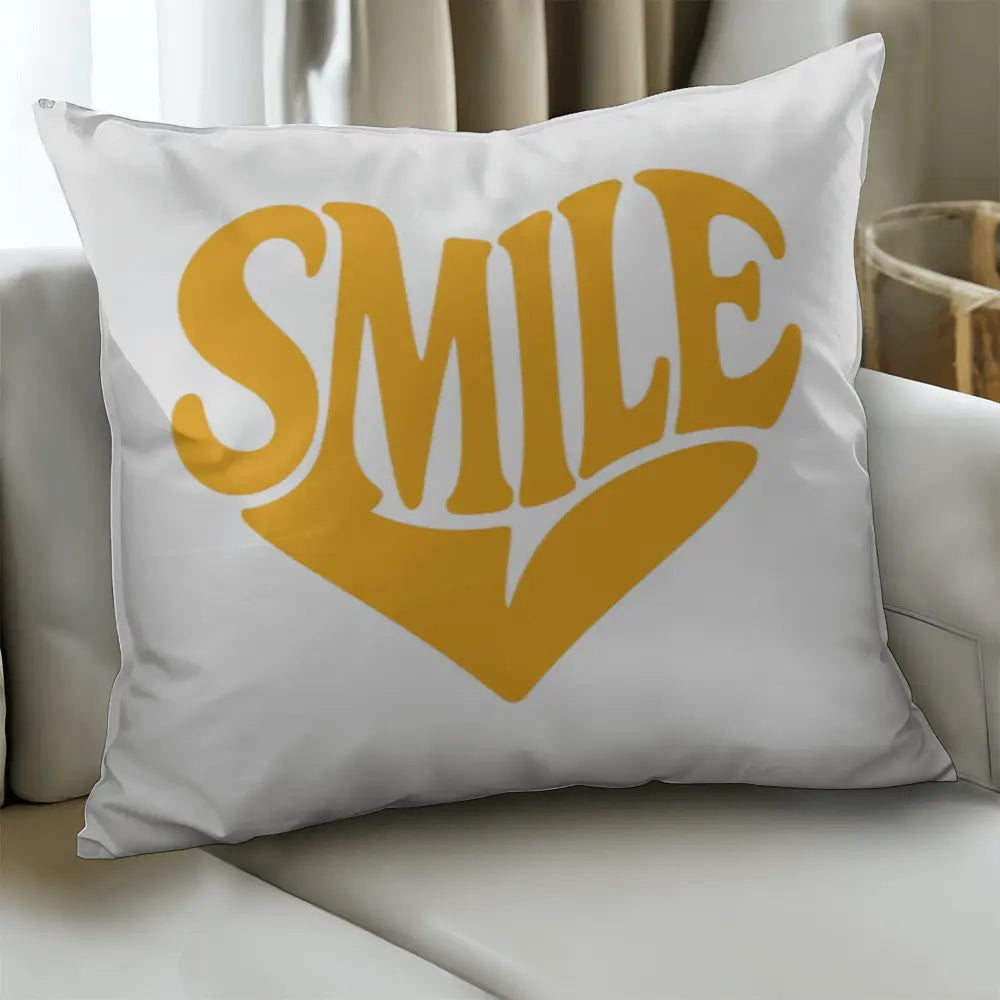 Smile Heart Throw Pillow Cover For Every Space - Yellow 