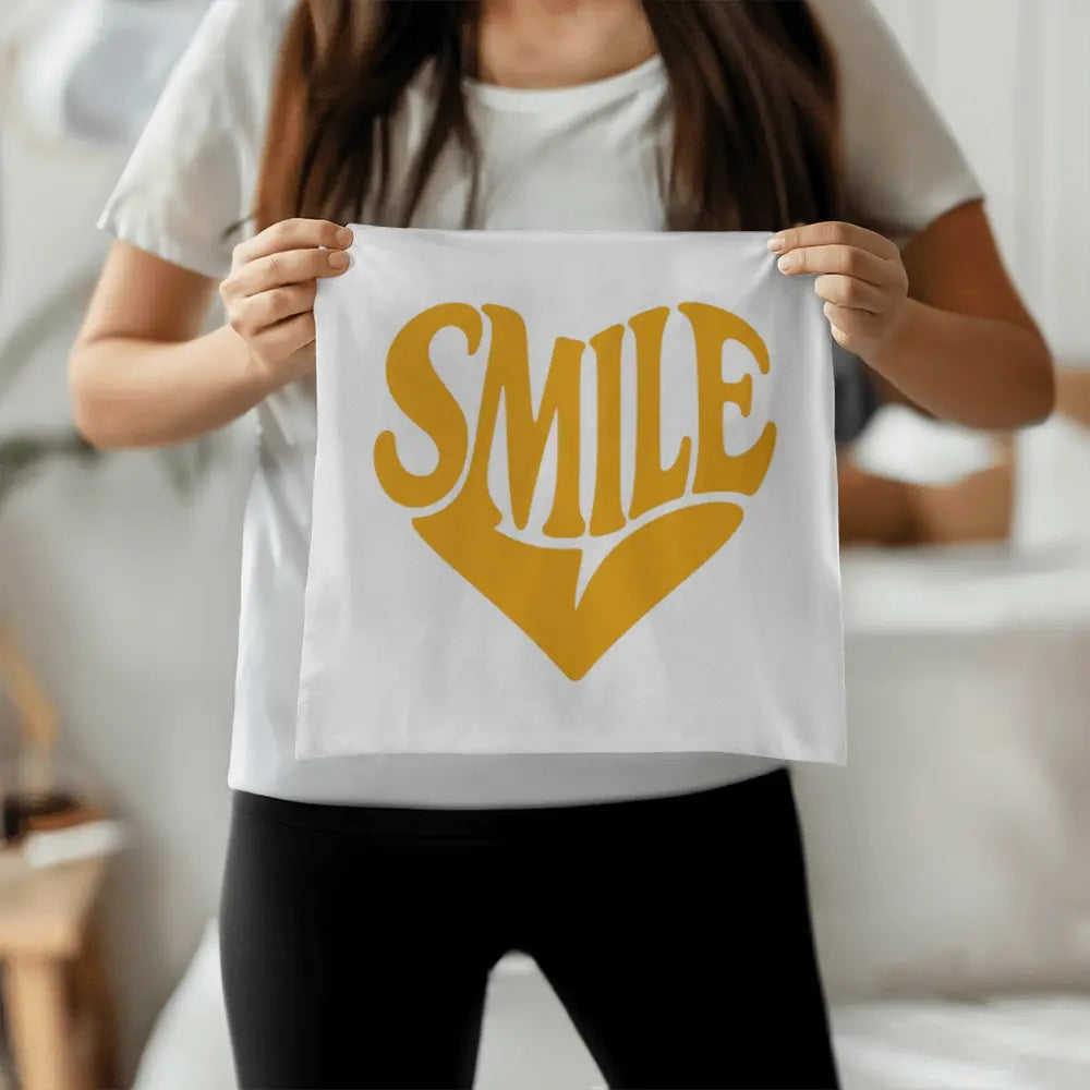 Smile Heart Throw Pillow Cover For Every Space - Yellow 