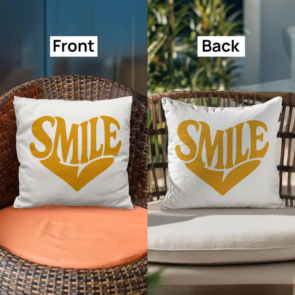 Smile Heart Throw Pillow Cover For Every Space - Yellow 