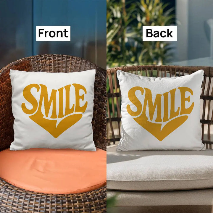 Smile Heart Throw Pillow Cover For Every Space - Yellow 