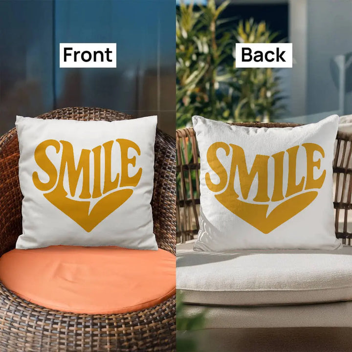 Smile Heart Throw Pillow Cover For Every Space - Yellow 
