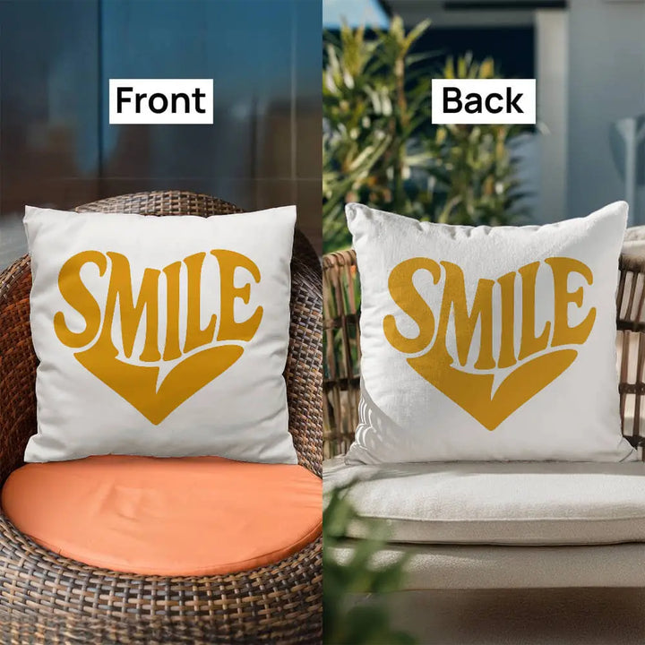 Smile Heart Throw Pillow Cover For Every Space - Yellow 